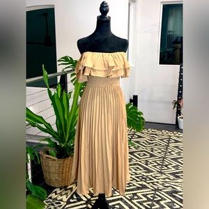 Mocha 3-Way Styled Pleated Dress